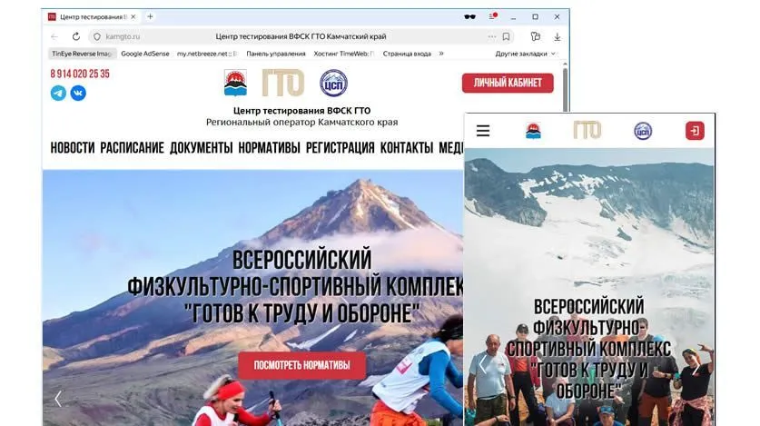 Сайт Центра тестирования ВФСК ГТО, 2-я версия
